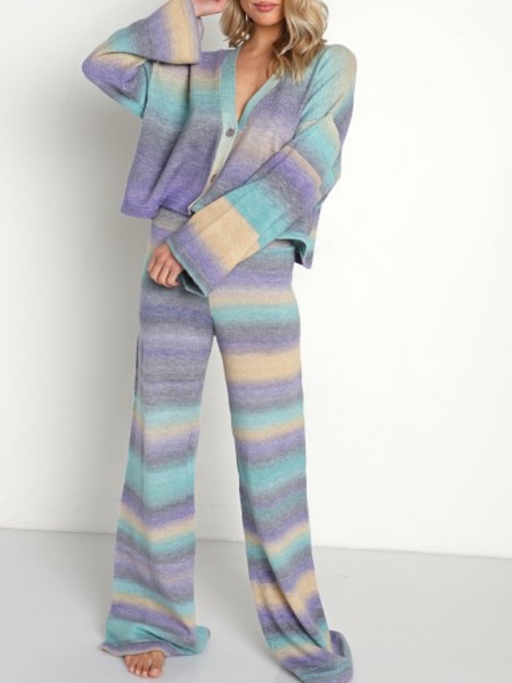 Beach Riot set Judith Cardigan Ramona Pant orchid tint multicolor pattern size L